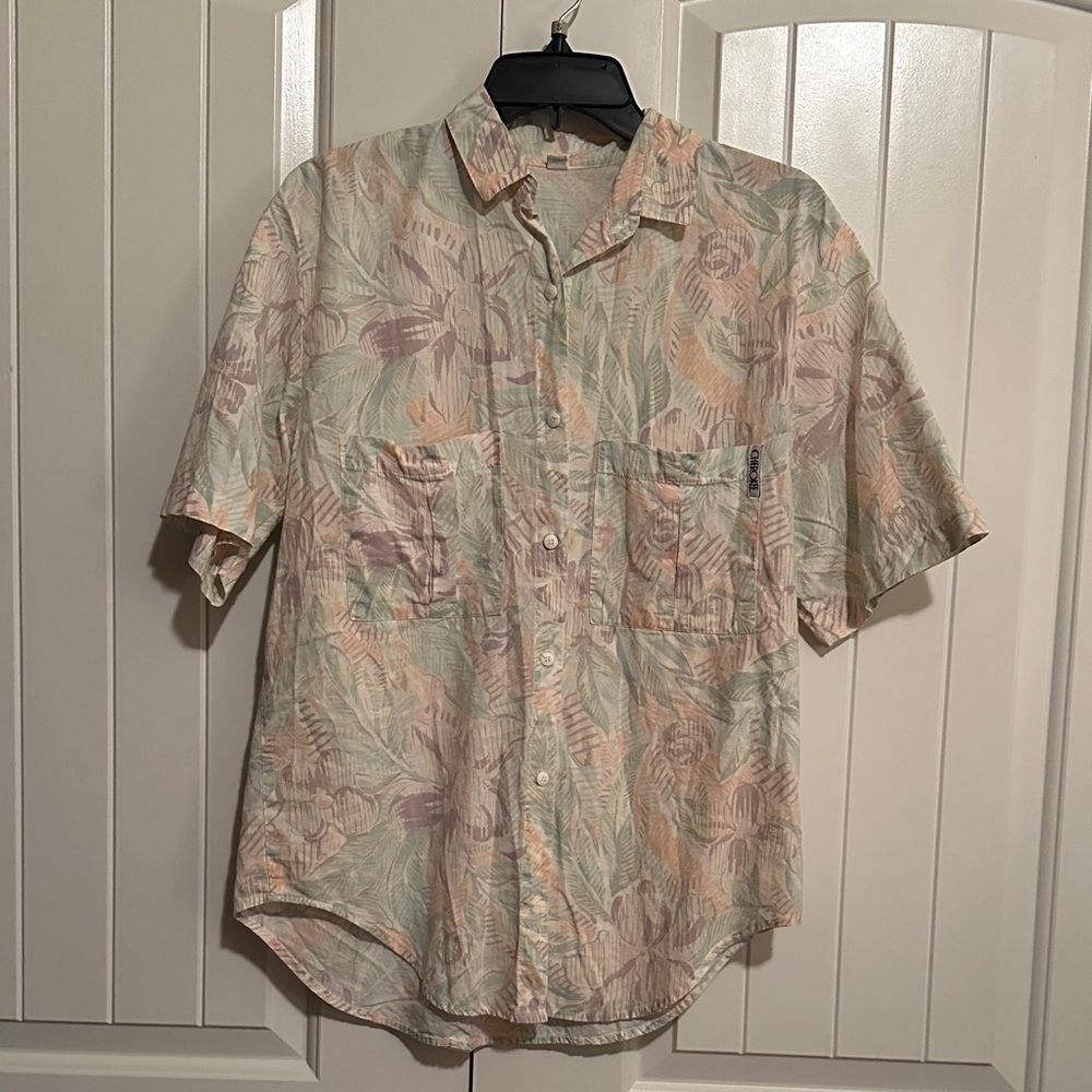Cherokee Pastel Floral Button Down Vintage Shirt